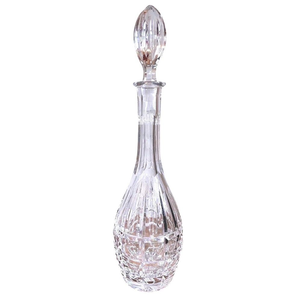 ⁠Vintage Lausitzer Bleikristall Lead Crystal Wine Decanter GDR Cut Glass 15"